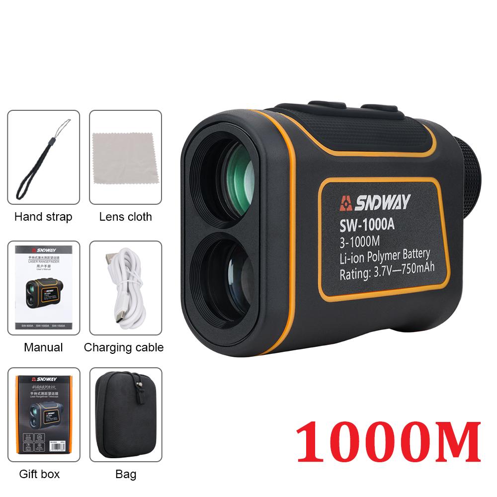 SNDWAY Laser Distance Meter 600m/1000m/1500m Telescope Laser Rangefinder Roulette for Hunting Golf 7X Monocular Distance Measure