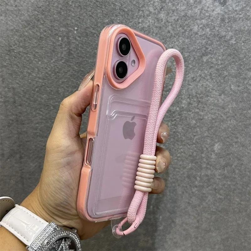 Applicable To iPhone11promax Simple Transparent Card Case Mobile Phone Case Lanyard Apple 11 Silicone 11 Anti-drop 11 Sets