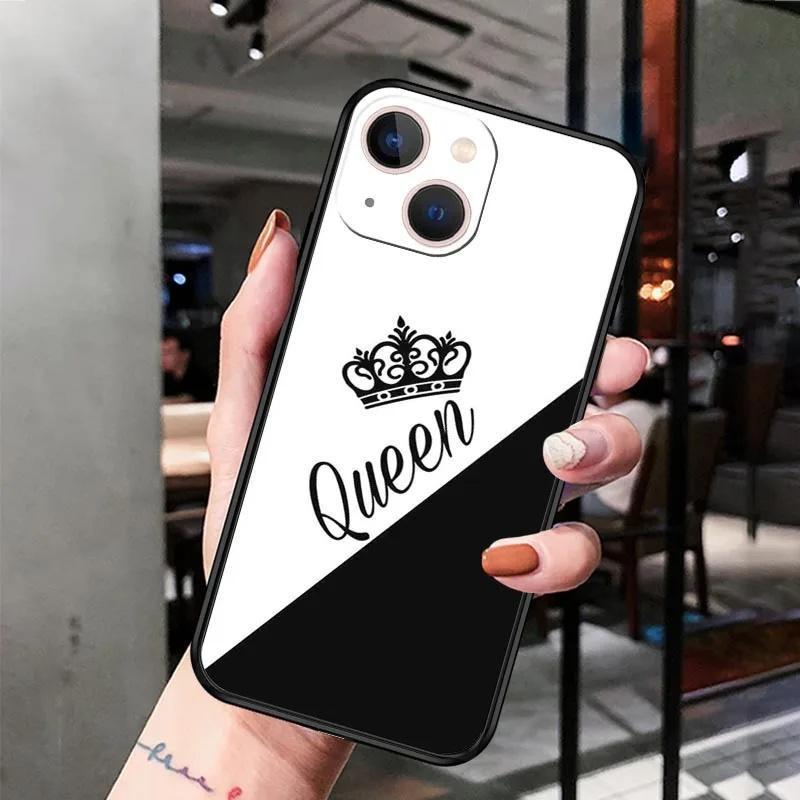 Applicable To Iphone14 Mobile Phone Case King And Queen Couple Crown Mobile Phone Case Hair Painted Anti-Drop Millet