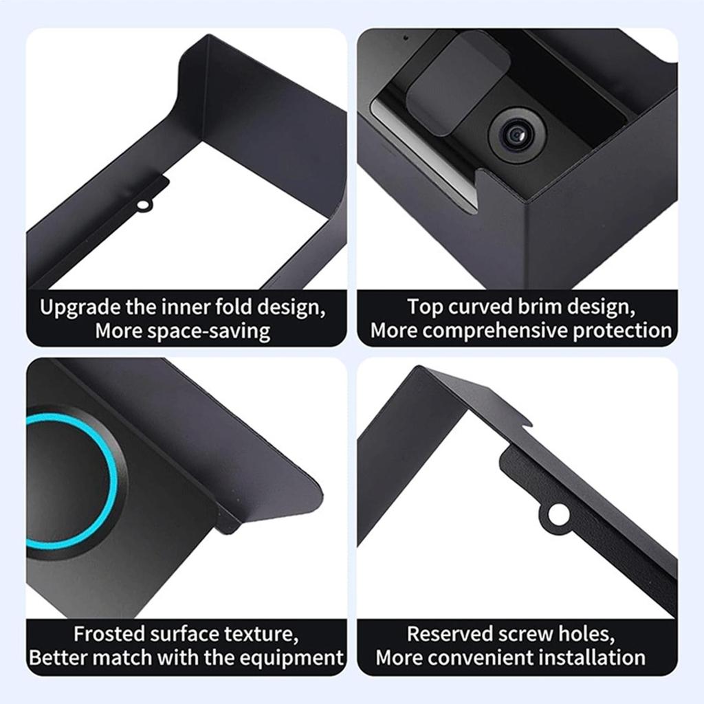 Ring Covers for Doorbell Anti-Glare Sun Protection Protector Cover Black Steel Doorbell Protector Windproof Door Bell Covers