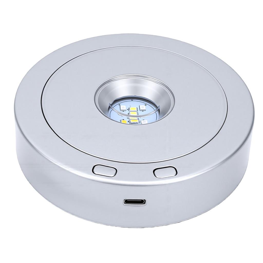 Rotating Display Base 360 degrees  Rotation 4 Modes 8 Light Colors LED Light Stand USB Battery Powered Crystal Display