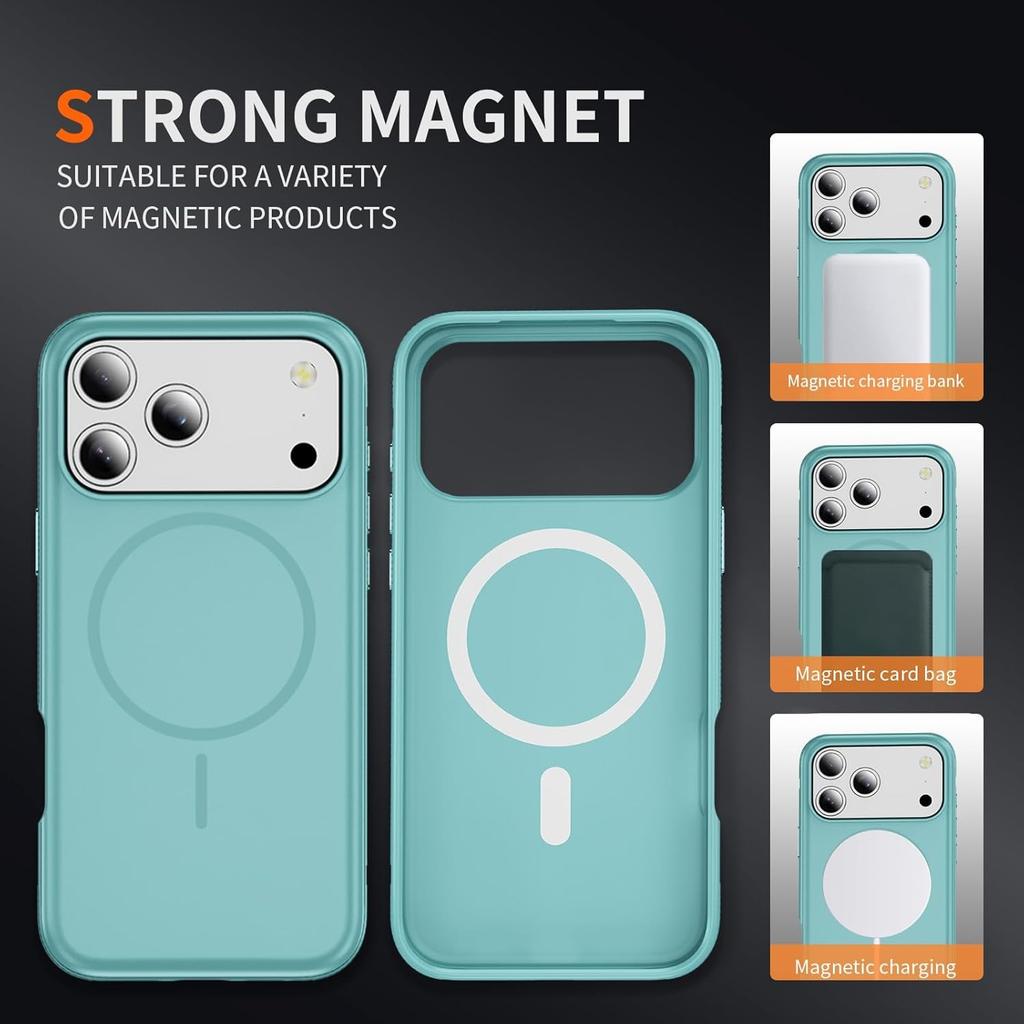 For iPhone 17 Pro Case Compatible with MagSafe PC + TPU Anti-Slip Side Edge Phone Cover