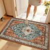 Vintage Bohemian Entryway Doormat Floral Pattern Soft Non-Slip Rug Ethnic Style Home Decor Entrance Carpet for Hallway Kitchen