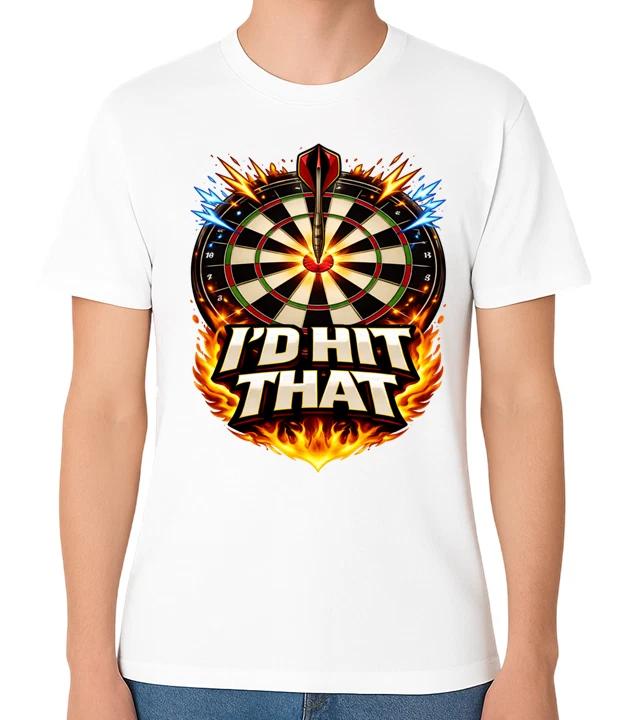 I’d Hit That Darts T-Shirt Funny Dartboard Player Dart Unisex Tee XS