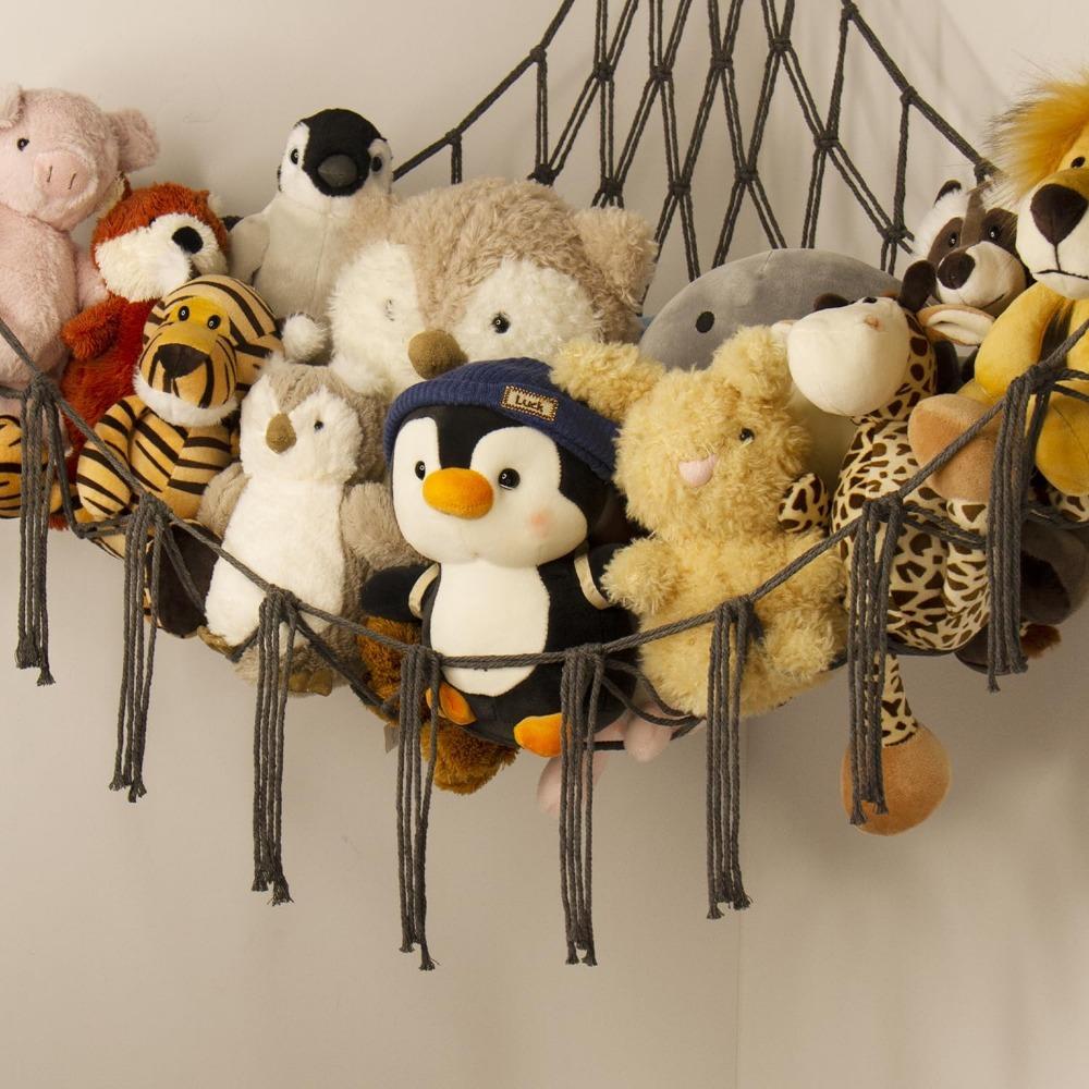 Oppbevaringshengekøye for kosedyr Hjørne Stort lekehengekøyenett for kosedyr Romdekor Søt kosedyrholder Soverom Hjemmedekor