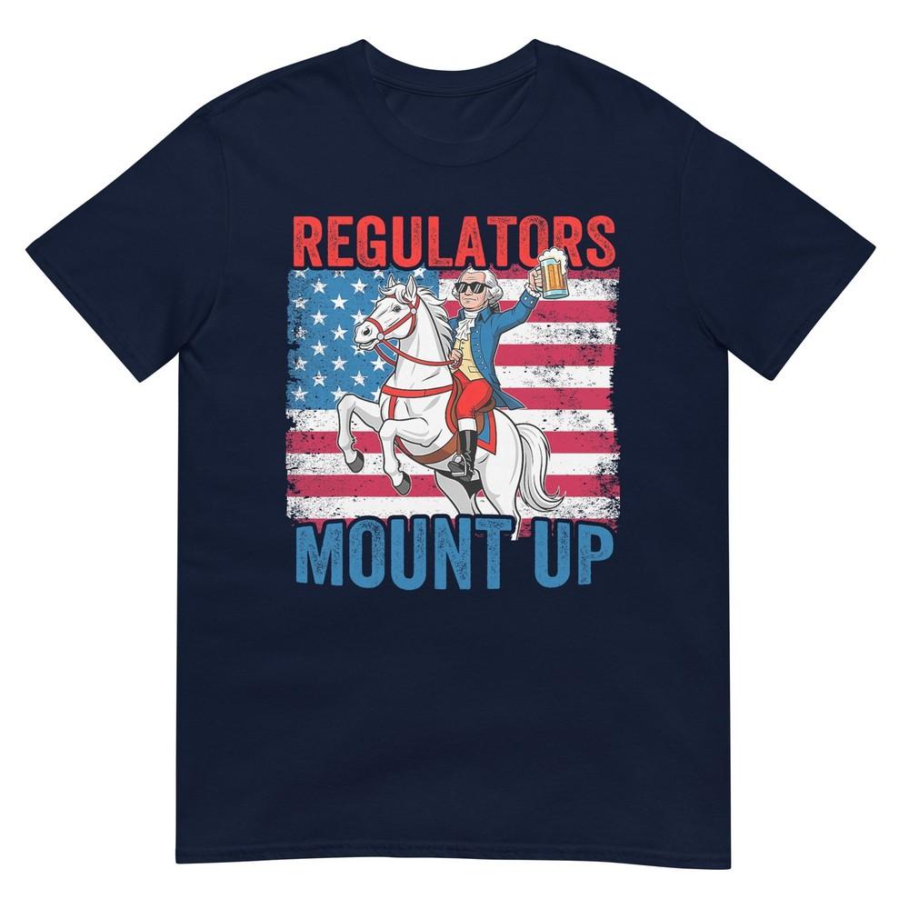 Mount Up Regulators 4th Of July Independent Day Usa Flags Tshirt S