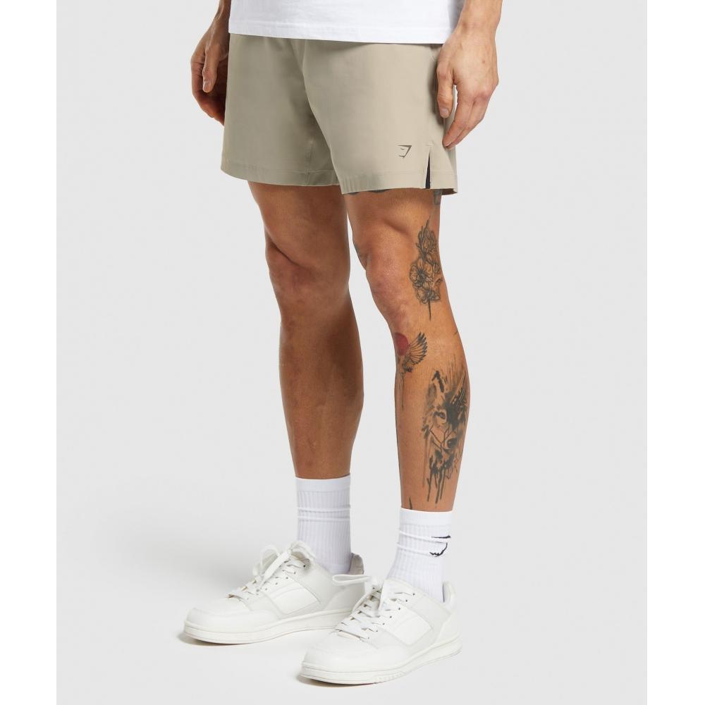 Gymshark Studio 6  Shorts Sand Brown A1a4h Nbzs