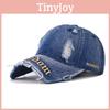 Denim Water Wash Trendy Distressed Baseball Cap For Streetwear Wear Fashion