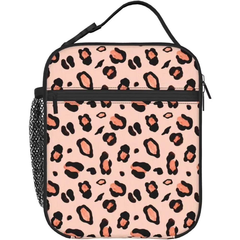 

Сумка для ланча с принтом гепарда, розового и белого цвета, сумка-тоут для ланча для мужчин, женщин и детей, ланч-бокс, изолированная сумка для ланча 26x21x11CM зелёный