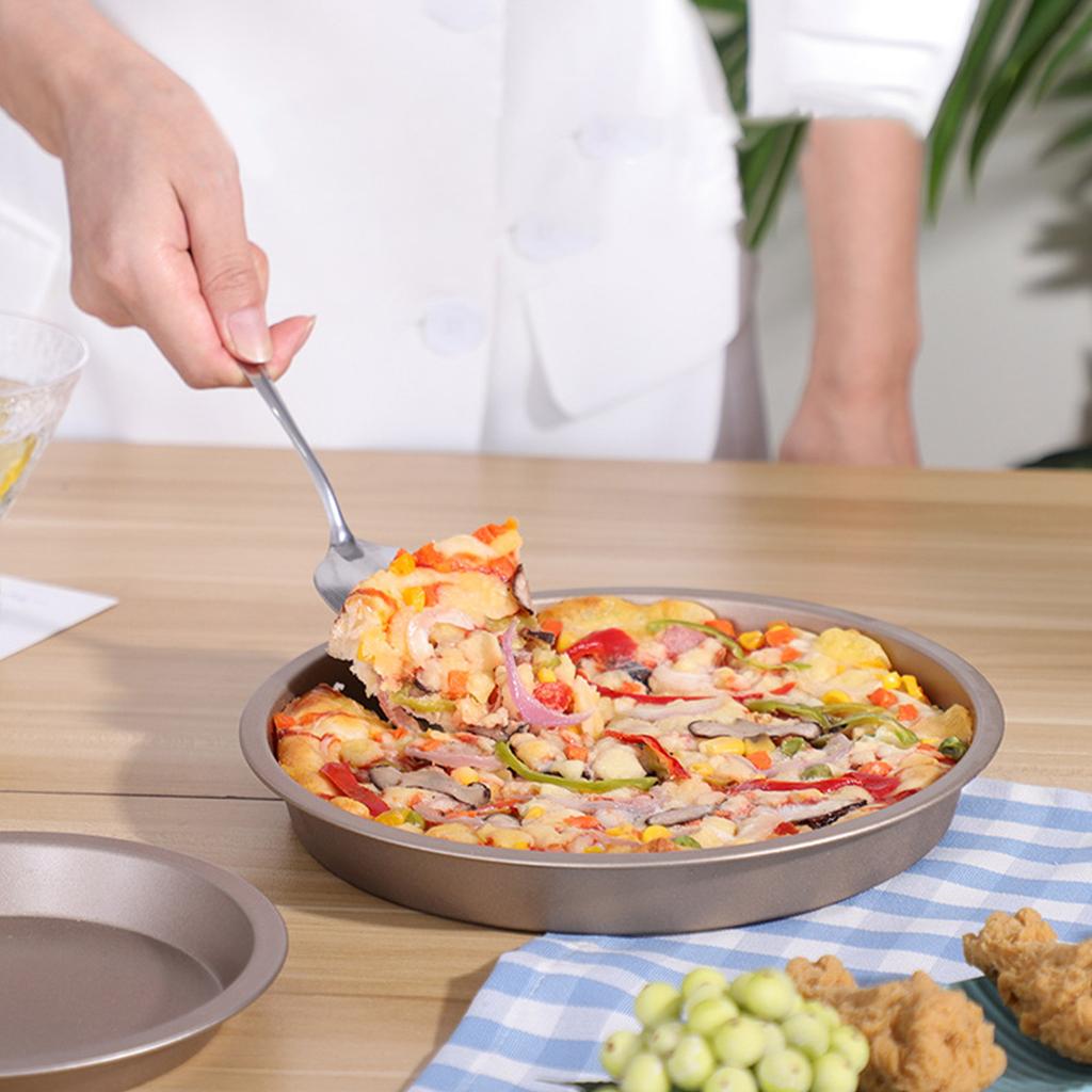 Round Pizza-Plate Tray Carbon Steel Baking Pan Dish Holder Home-Kitchen Baking Tool 6/8/10in Bakeware Tray Cooking Dish