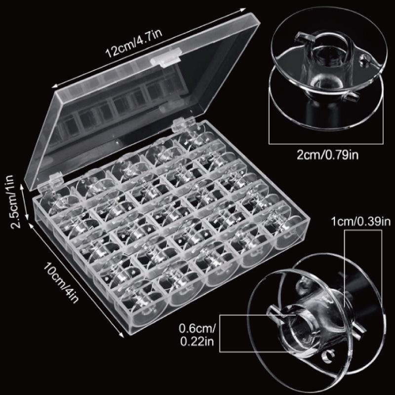 Clear Plastic Sewing Thread Spool Box with 36 Compartments for Handmade Cross Stitch Projects