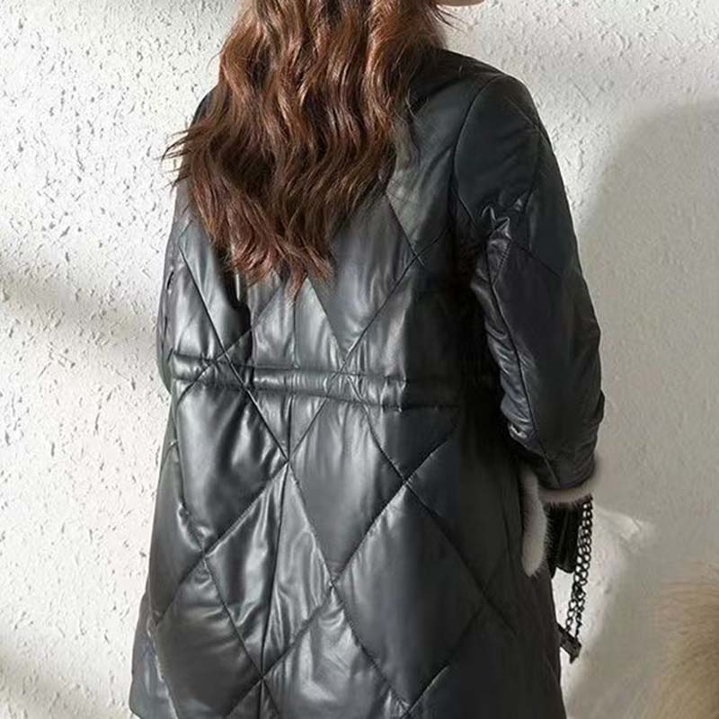 Kåpe for kvinner Fleece Fortykket Plysj Høst Vinter Vindjakke Vanntett Casual Dunjakke