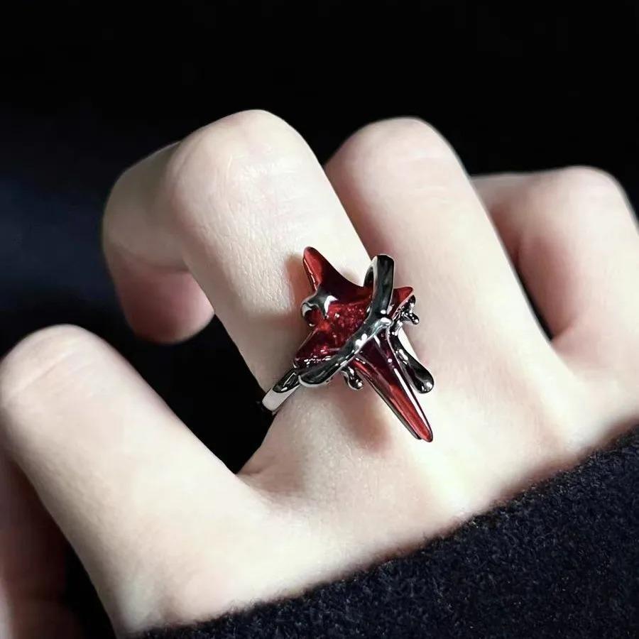 New Creative Gothic&Punk Skeleton Bones Opening Ring for Unisex Exaggerated Retro Ring Vintage Hip Hop Rock Silver Color
