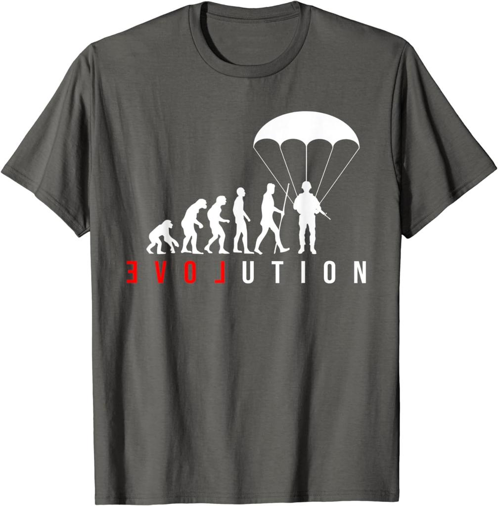 Paratroop Paratrooper Soldier Love Evolution TShirt Short Sleeve Casual 100 Cotton Shirt
