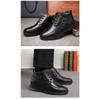 Men's Leather Warm Winter Shoes and Boots, Lace-up Style Casual Walking Shoes