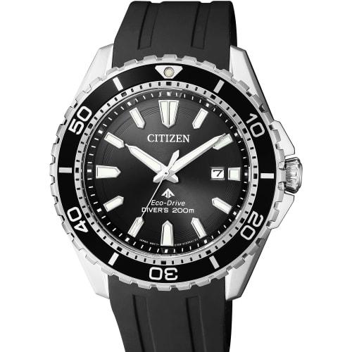 

Citizen Promaster Diver s Watch, Waterproof, Light-Powered Eco-Drive, Marine Series, 200m Diver, Urethane, Black, Silver, Business, BN0190-15E, Men s,