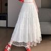 Navava Women Lovely Lace Banding Long Skirt Ns461