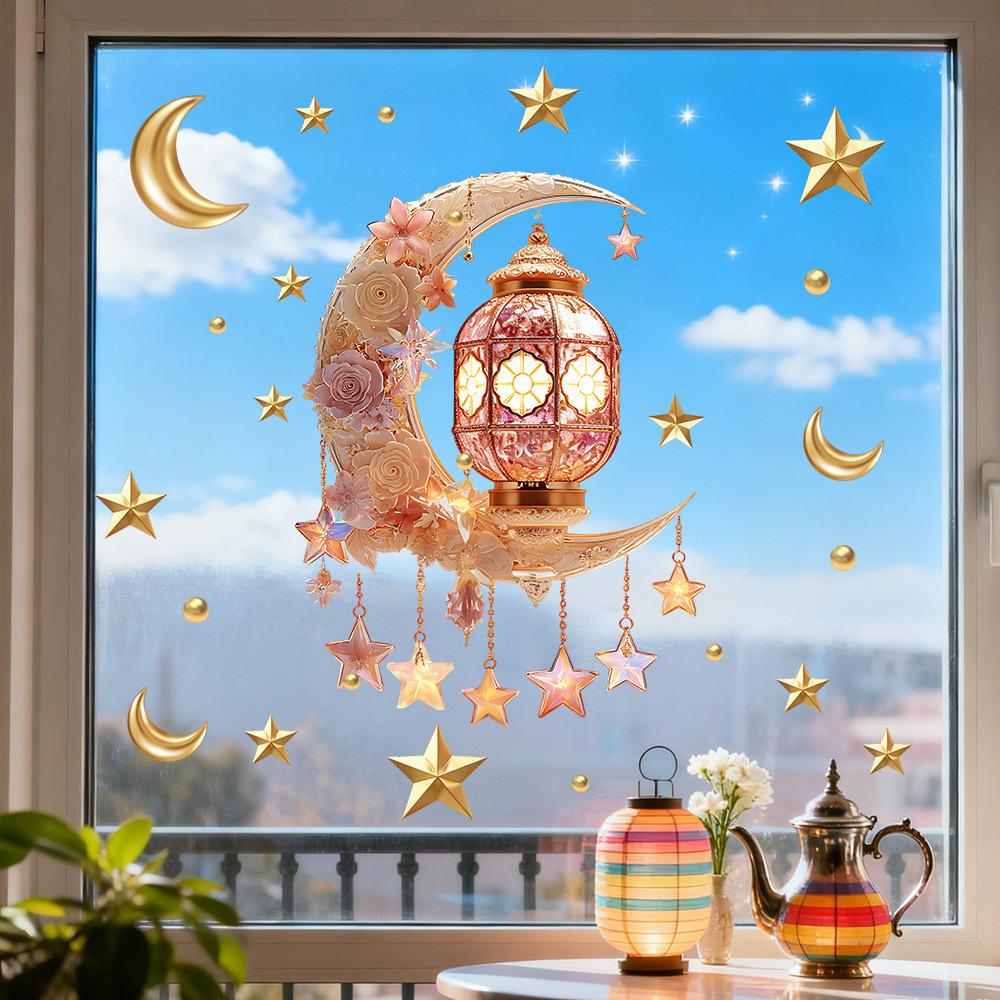 1pc Wall beautification decoration stickers, retro pendant lights, self-adhesive PVC wall stickers, window stickers