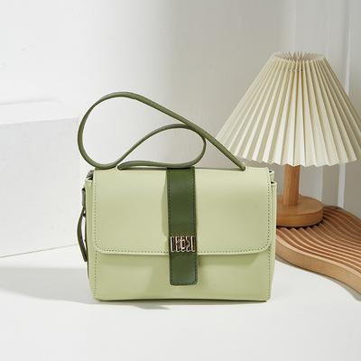 Winter New Women's Bag Simple Contrasting Color Small Square Bag Gentle and Sweet Women's Briefcase Single Shoulder Messenger Bag