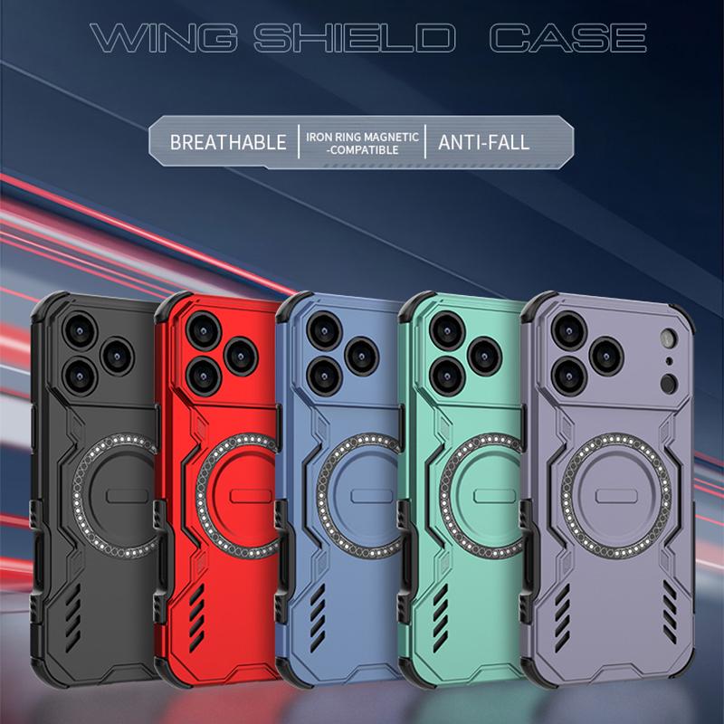 KEYSION Hollow Heat Dissipation Case for MagSafe for iPhone 17 Pro Max Soft Silicone+PC Magnetic Cooling Shockproof Phone Cover