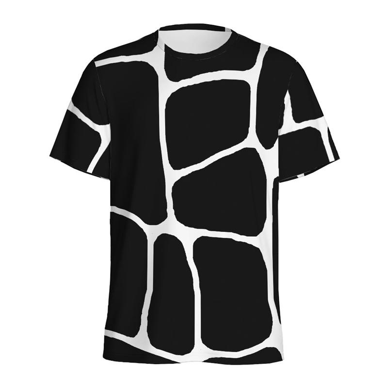 Cute Giraffe Pattern T-shirt for Boys Summer 3D Printed Animal Skin T Shirt Fashion Round Neck Short Sleeve Kids Tees Tops