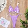 Splicing Thong Bikini Female Swimsuit Women Swimwear Two-pieces Bikini Set Bather Bathing Suit
