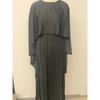 Magic Queen Solid Loose Batwing Sleeve Pleat Irregular Shawl Design Elegant Jumpsuit Long dress Dresses