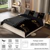 3pcs Fashionable Black Gray Crown Design Printed Bedding Set Comfortable and Breathable Down Duvet Cover