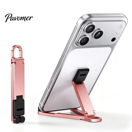 Cell Phone Stand Mini Foldable Keychain, Portable Holder for Pocket Desk, Home Office Travel Desk Accessory