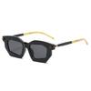  Polygon Women Double Color Sunglasses Fashion Clear Lens Glasses Frame Men Punk Rivets Unique Sun Glasses UV400