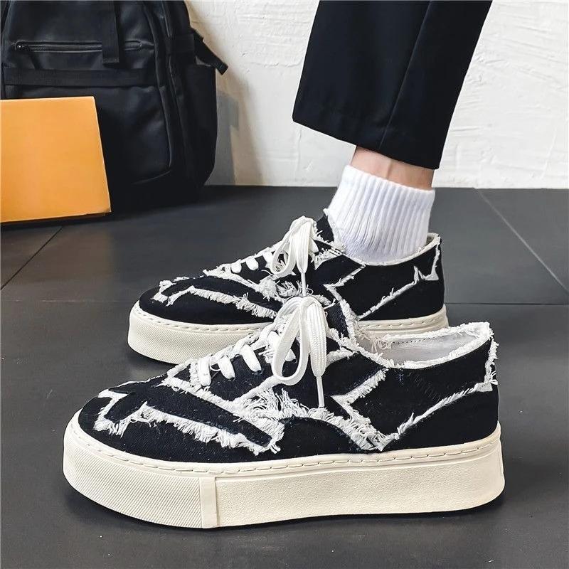 

Fashion Male Shoe Black Korean Style Young Students Sneakers Common Comfortable Walking Trends 2025 Luxury Sale Work Men s Casual Shoes 44
