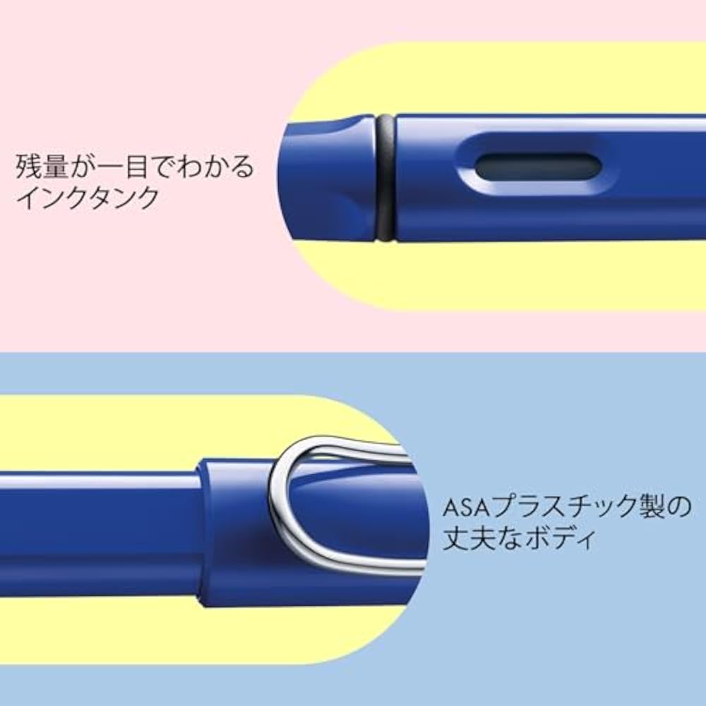 LAMY (Ramy) Safari Blue Fountain Pen Blue - Ergonomic Grip and Polished Steel Tip Size M - Perfec...