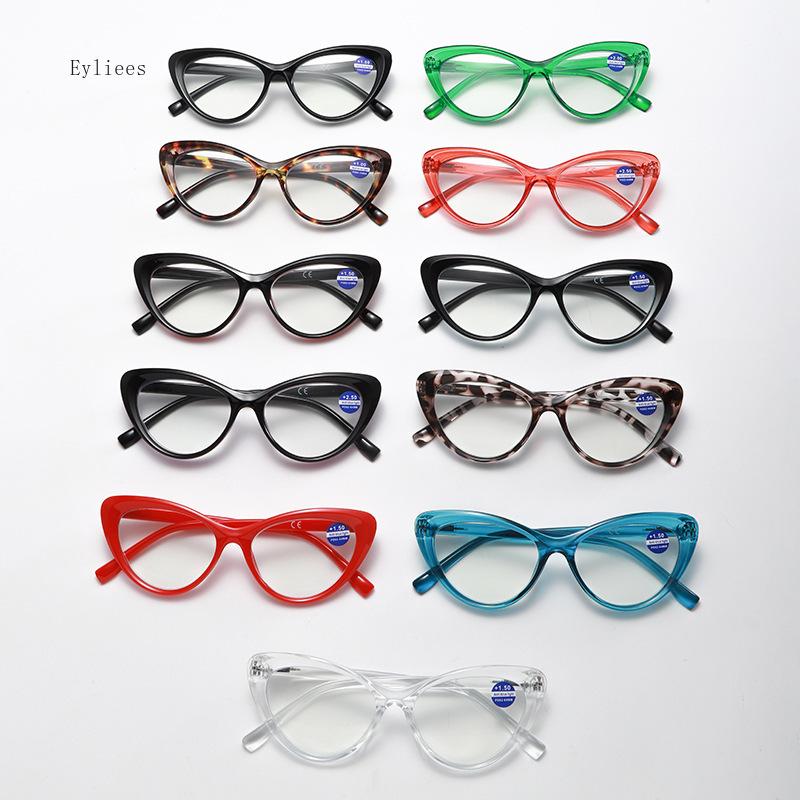 Große Übergroße Lesebrille für Damen Herren Mode Retro Fernsichtbrille Trendig Beliebt Katzenaugen Anti-Blaulicht Alterssichtigkeit