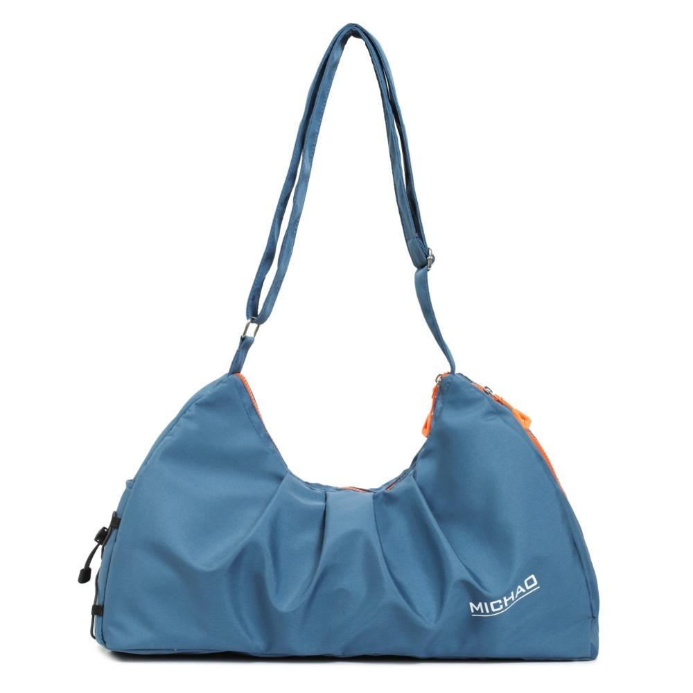 Stylish solid color shoulder fitness bag dry and wet separation portable yoga bag independent shoe compartment can store pocket travel bag