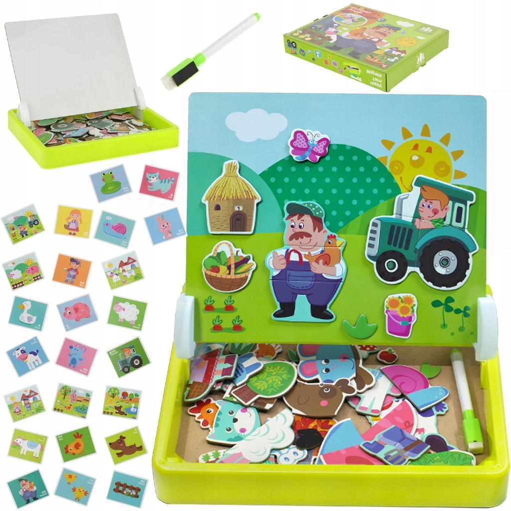 Magnetic Dry-erase Board Animal Farm Puzzle Zkb
