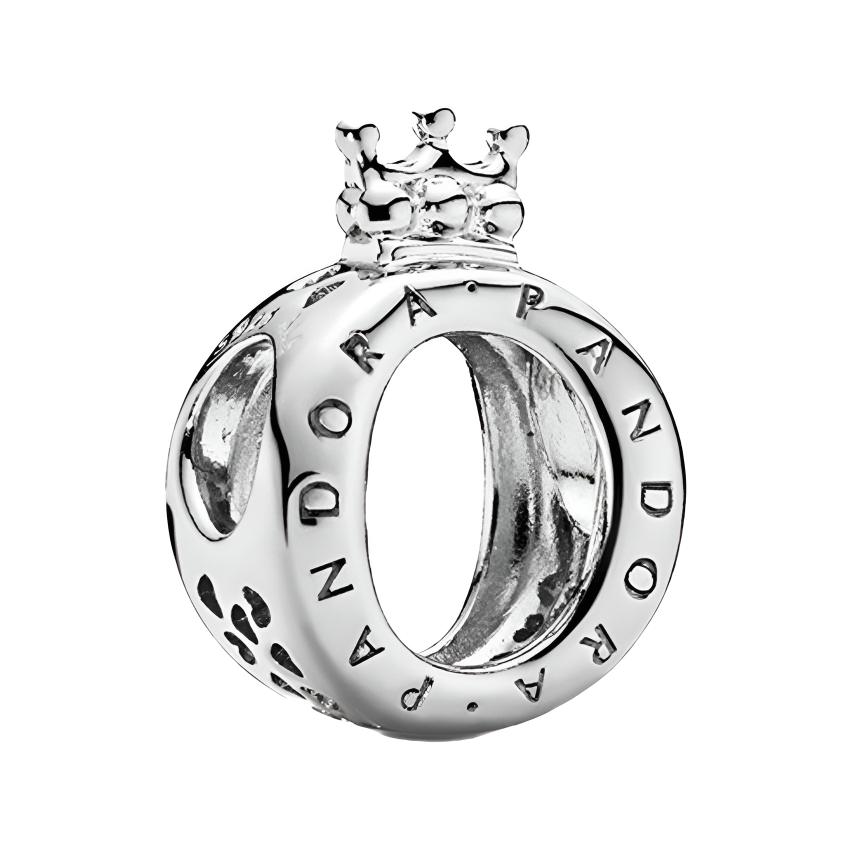 Pandora Crown O Shape Logo Charm Women Charm Silver 797401 Box,Silver