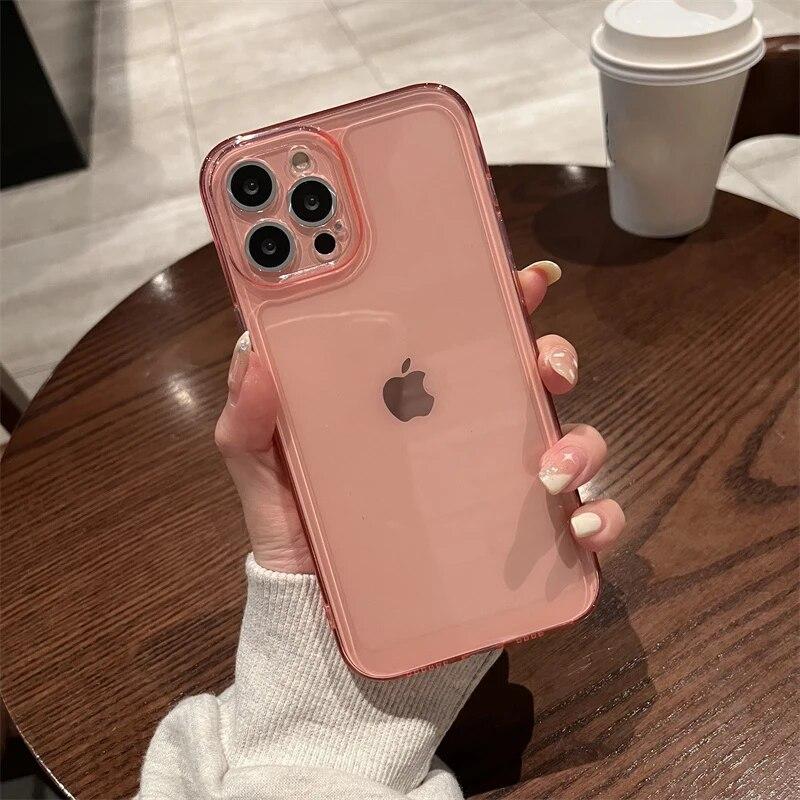 Anti-Knock Transparent Case for iPhone 15 14 Pro Max 13 12 11 X Xs Max XR 7 8 Plus SE 2020 2022 SE2 SE3 Soft Clear TPU Phone Back Cover Cases