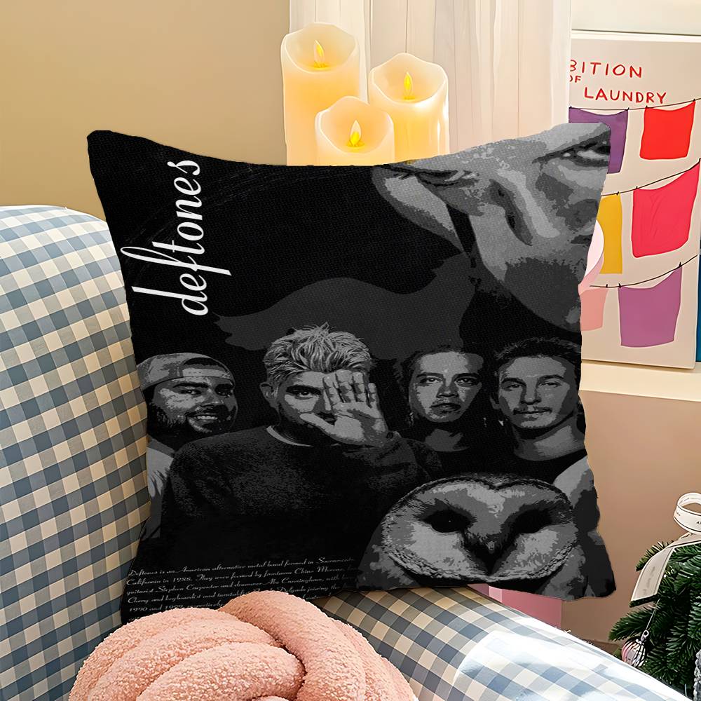 Classic Band D-Deftones Office Cushion Pillowcase Car Cushion Cover45X45CM Lumbar Pillowcase Sofa Pillowcover