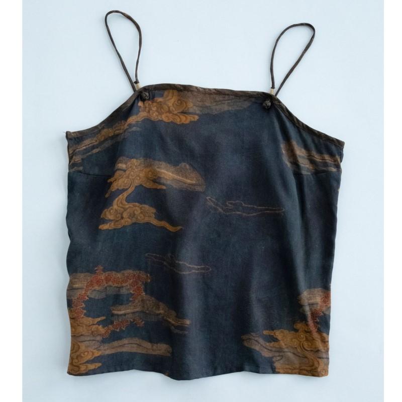 Johnature Canottiere da donna vintage con stampa floreale estiva in stile cinese, canottiere morbide di alta qualità