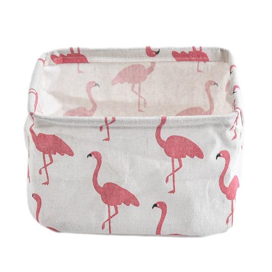 Foldable Storage Basket with Handles Waterproof Large Capacity Cotton Linen Printed