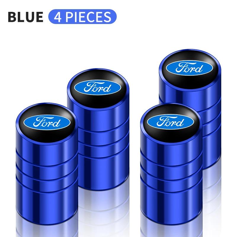 Car Sticker 4pcs Car Wheel Air Valve Stem Cover Caps For Ford Focus Fiesta Ranger Mondeo Escort Falcon Flex S-MAX Kuga Mustang A