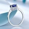 925 Sterling Silver  Rings Princess Cut Created Nano tanzanite Blue Square Gemstone Party Wedding  Fine Jewelry Birthday Gift
