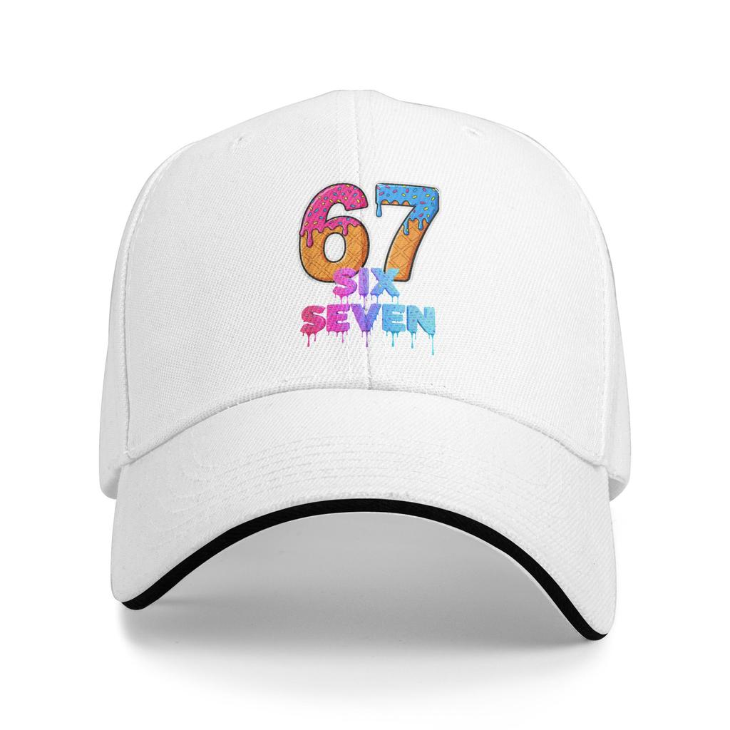 Six Seven Ice Cream Drip Gen Alpha Slang 6 7 Trending Meme Casual Baseball Cap Summer Trucker Hat Sunscreen Skate Snapback Cap