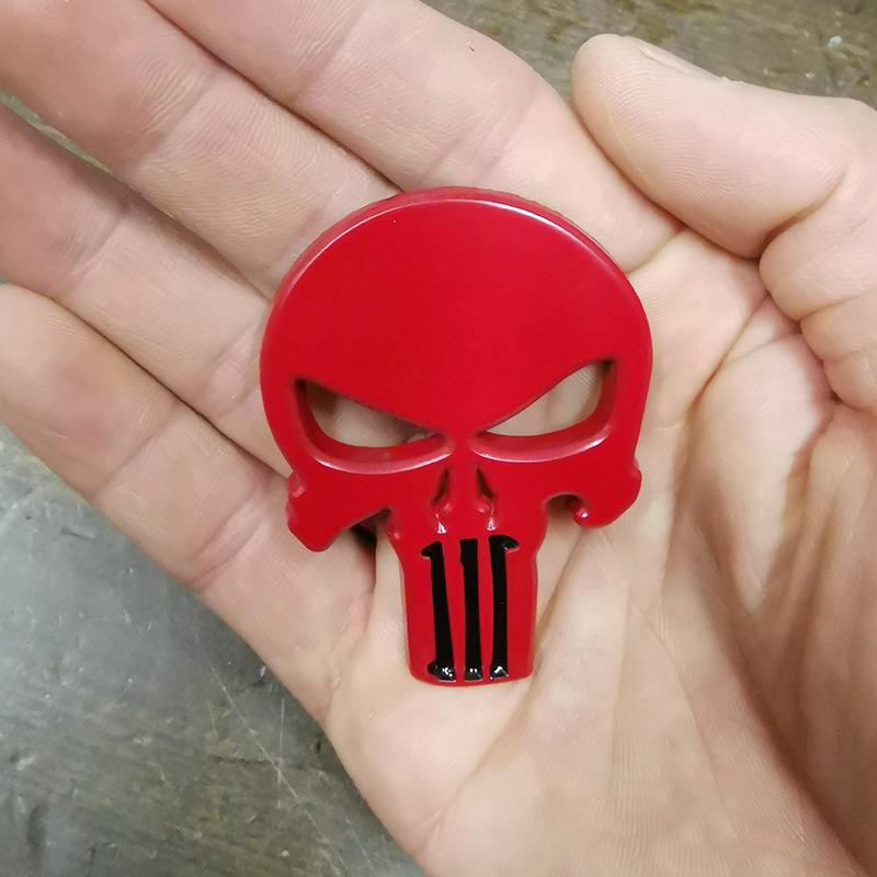 Punisher Skull Metal Car Decal: Scratch Cover, Fuel Tank Enhancer, Tail Side Emblem, Car Body Decoration