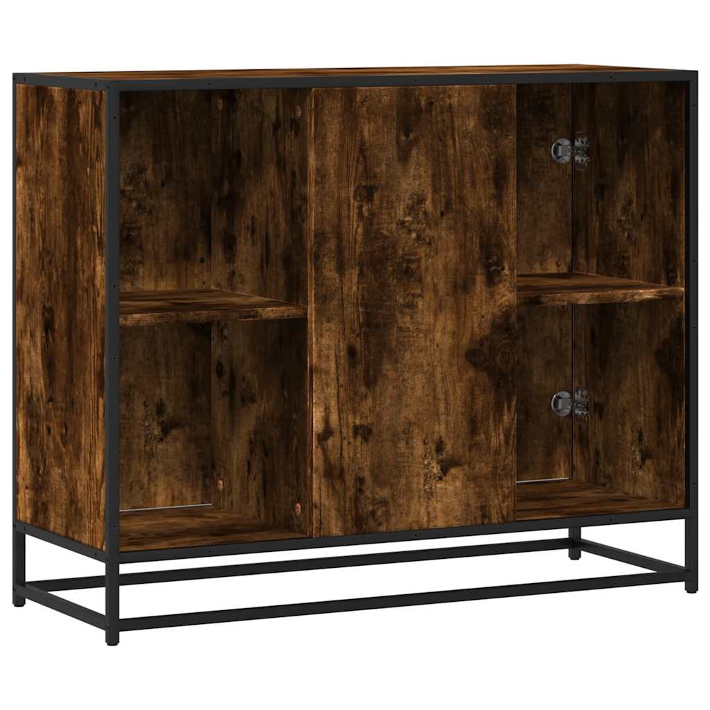 Sideboard Smoked Oak 92 X 35 X 76 Cm Wood Based Material