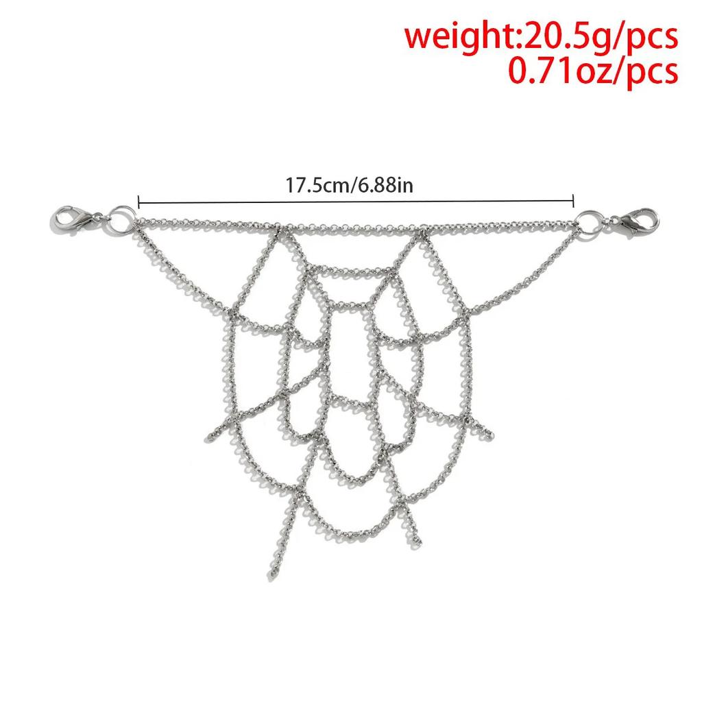 Sweet and Cool Woman Body Jewelry Punk Sexy Items for Women’s Gothic Style Bodychain Spider Web Trouser Chain Hip Hop Dark 18
