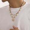 Ingemark 2Pcs/Set Boho Seed Beads Wooden Chain Necklace for Men Collar Goth Sunflower Pendant Choker Aesthetic Y2K Jewelry Gift