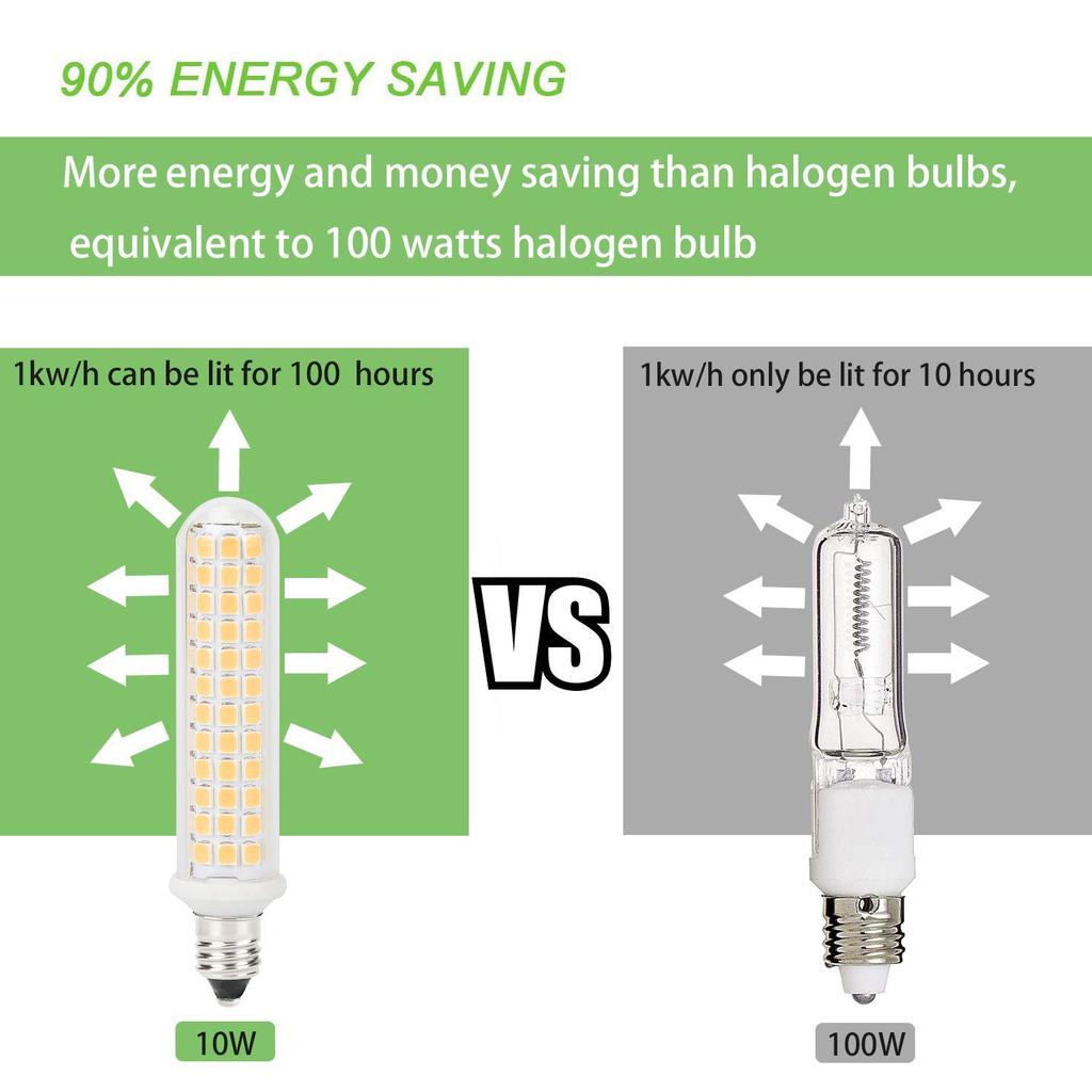 XRZT LED Bulb, E11 Base, Warm White (9W), 1080Lm, Equivalent To 100W Halogen Bulb, Suitable for General Home Lighting (Living Room, Office, Kitchen),