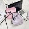 Niche Messenger Bag Solid Color Literary One Shoulder Messenger Bag Light Mobile Phone Bag Sports and Leisure Bag