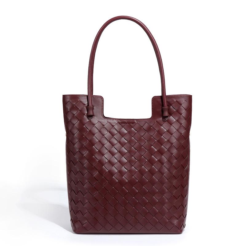 Tote Bag 2025 Spring and Summer New Women's Bag Fashion Woven Bag High-end Super Soft Leather Shoulder Portable Leather Bag